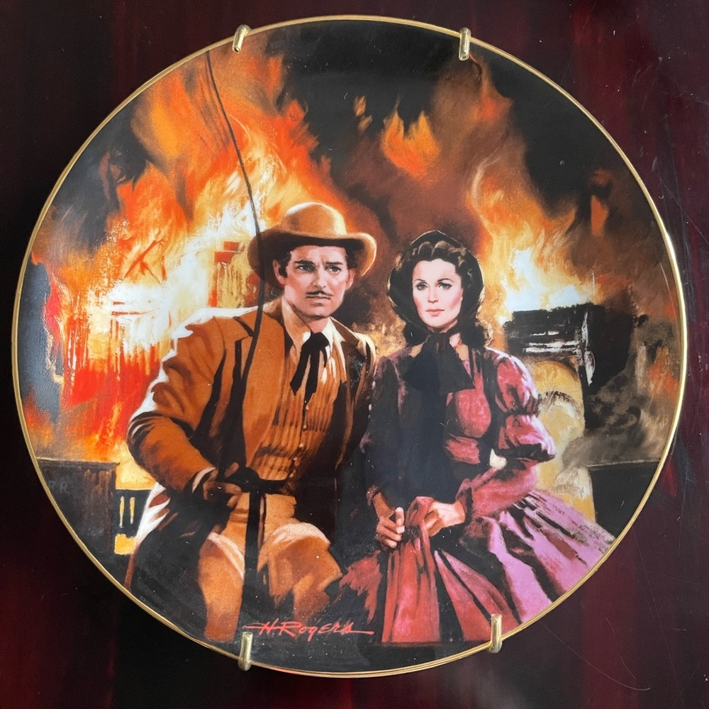 Vintage 1988 Gone With The Wind The Burning Of Atlanta Collectible Plate 9”